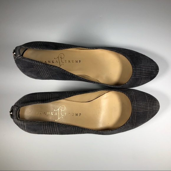 IVANKA TRUMP SOPHIA Smooth Gray Suede Herringbone - Picture 2 of 8